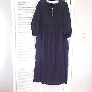 Universal thread co black long sleeve plunge maxi dress 2x